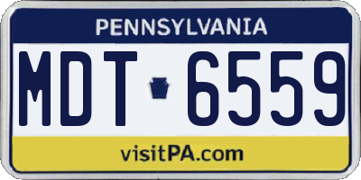 PA license plate MDT6559