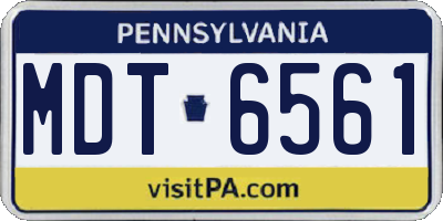 PA license plate MDT6561