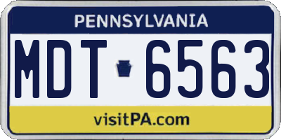 PA license plate MDT6563