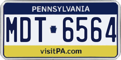 PA license plate MDT6564