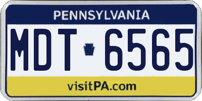PA license plate MDT6565