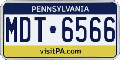 PA license plate MDT6566