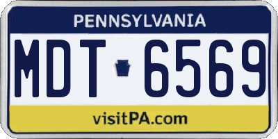 PA license plate MDT6569