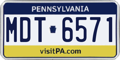 PA license plate MDT6571