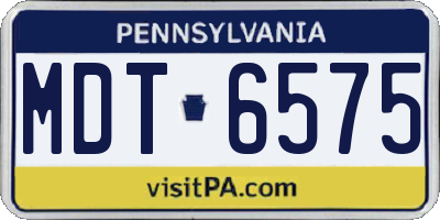 PA license plate MDT6575