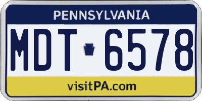 PA license plate MDT6578