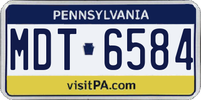PA license plate MDT6584