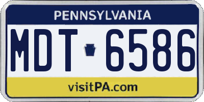 PA license plate MDT6586
