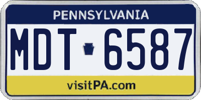 PA license plate MDT6587