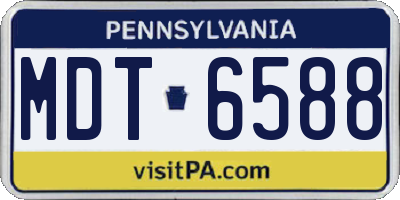 PA license plate MDT6588