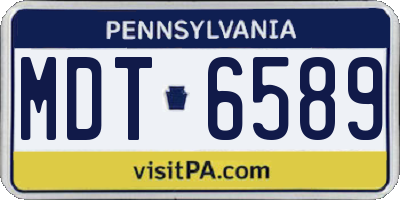 PA license plate MDT6589