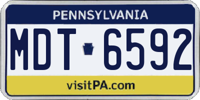 PA license plate MDT6592