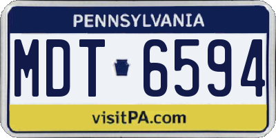 PA license plate MDT6594