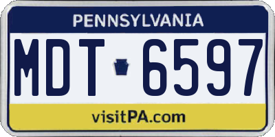 PA license plate MDT6597