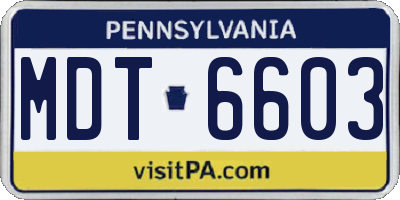 PA license plate MDT6603