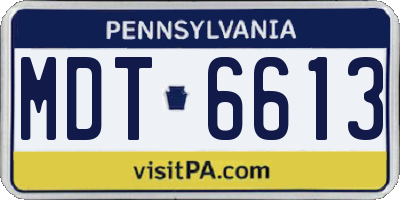 PA license plate MDT6613
