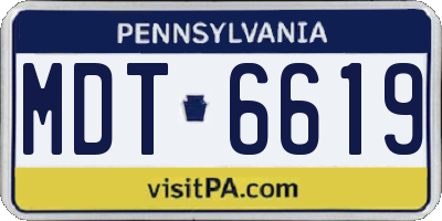 PA license plate MDT6619