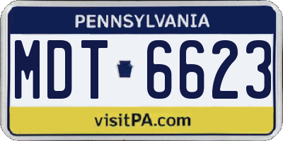 PA license plate MDT6623