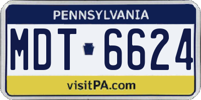 PA license plate MDT6624