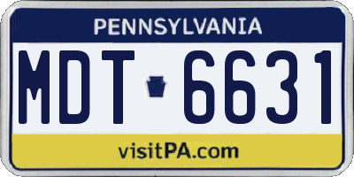 PA license plate MDT6631