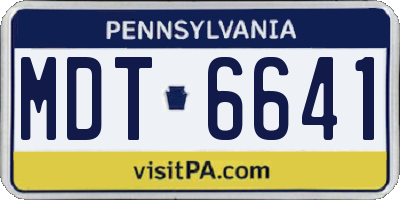 PA license plate MDT6641