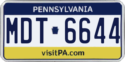 PA license plate MDT6644