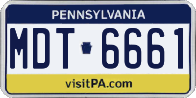 PA license plate MDT6661