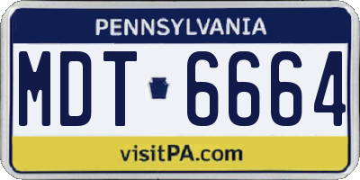 PA license plate MDT6664