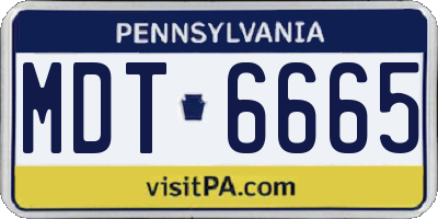 PA license plate MDT6665