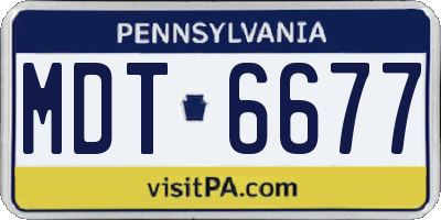 PA license plate MDT6677