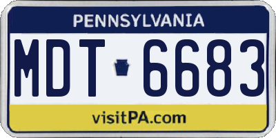 PA license plate MDT6683