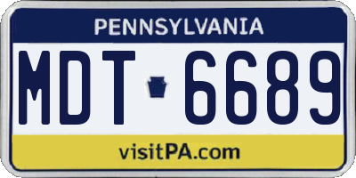 PA license plate MDT6689