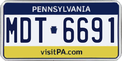 PA license plate MDT6691