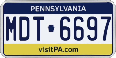 PA license plate MDT6697