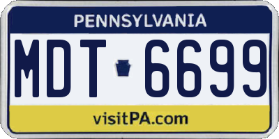 PA license plate MDT6699