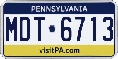 PA license plate MDT6713