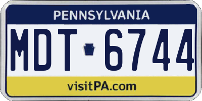 PA license plate MDT6744