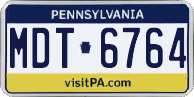 PA license plate MDT6764