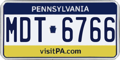 PA license plate MDT6766