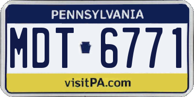 PA license plate MDT6771