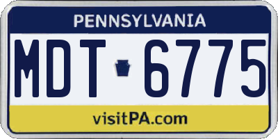 PA license plate MDT6775
