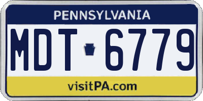 PA license plate MDT6779