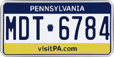 PA license plate MDT6784