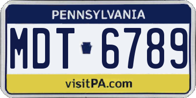 PA license plate MDT6789