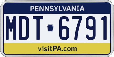 PA license plate MDT6791