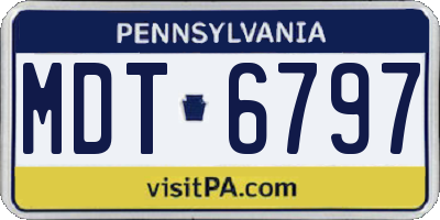 PA license plate MDT6797