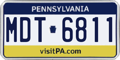 PA license plate MDT6811