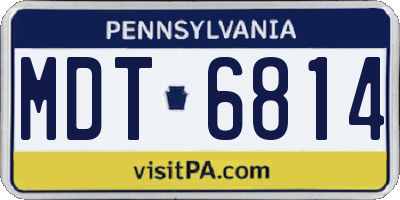 PA license plate MDT6814