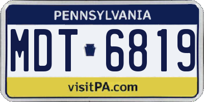 PA license plate MDT6819