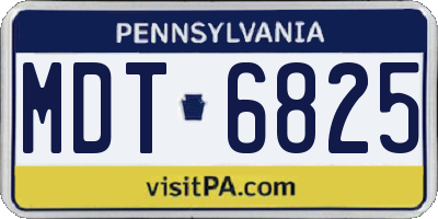 PA license plate MDT6825